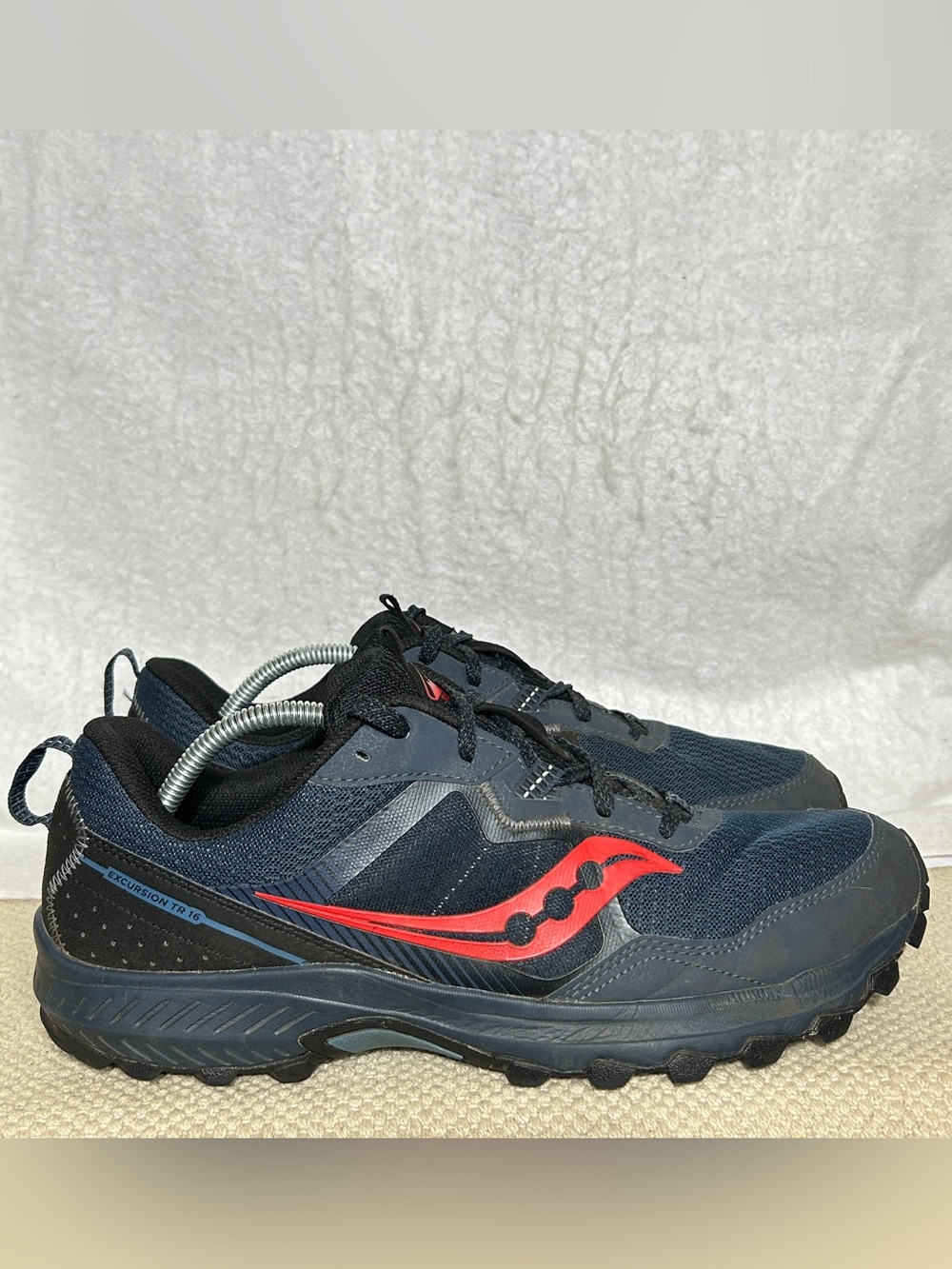 Saucony Excursion TR16 Mens Blue/Black Trail Running Sneakers Shoes SZ 12 Wide